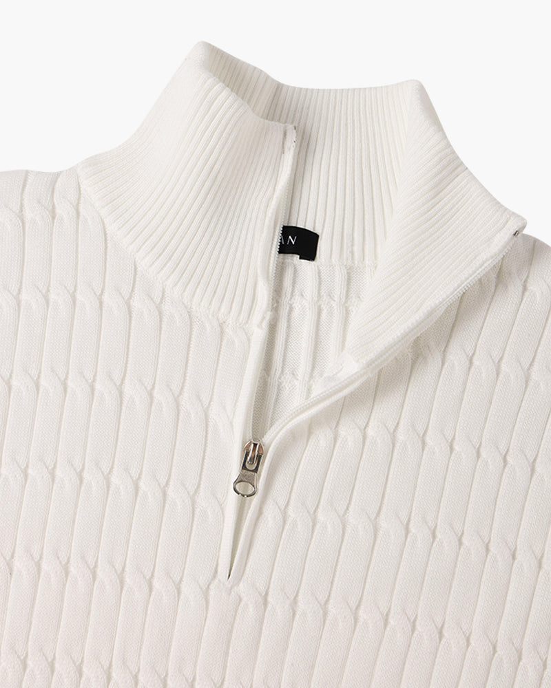 Jersey Media Cremallera Hombre de Punto Trenzado