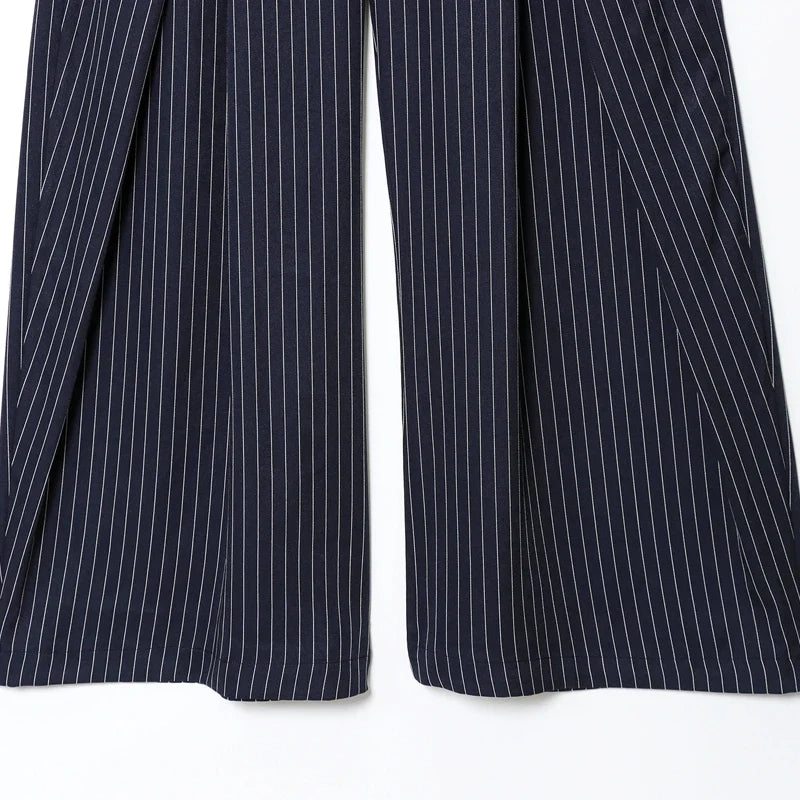 Women's High-Waisted Pleated Wide Leg Pants - Front Darts