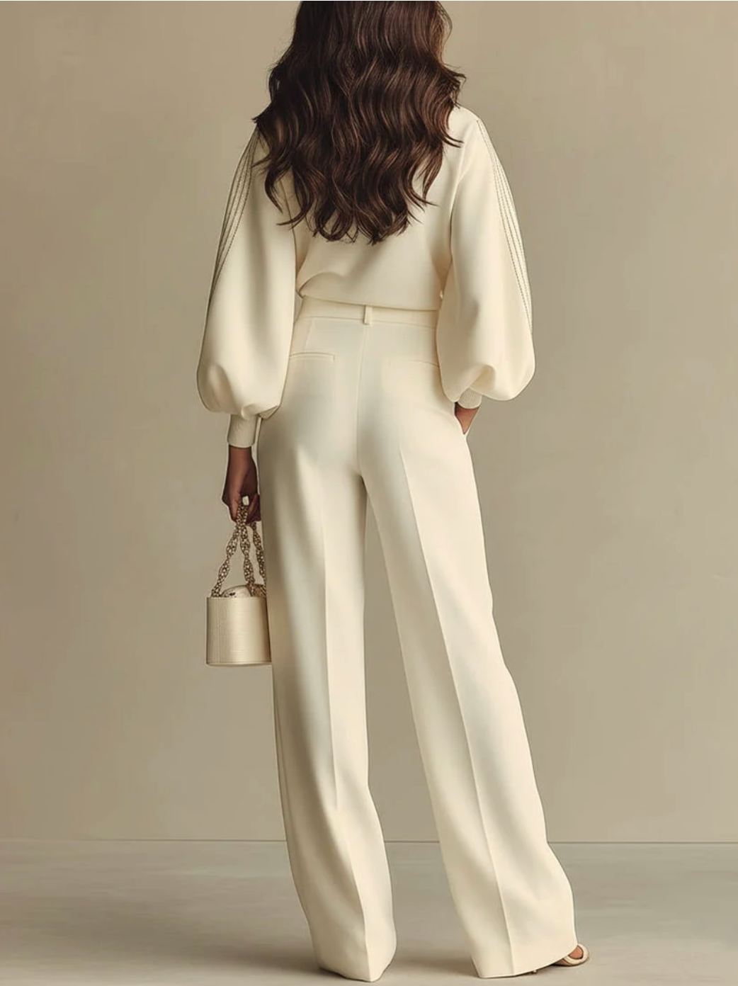 Conjunto Mujer de Punto Texturizado Cuello Redondo