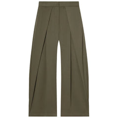Women's High-Waisted Pleated Wide Leg Pants - Front Darts