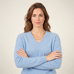 Jersey de Cashmere Mujer con Cuello Pico