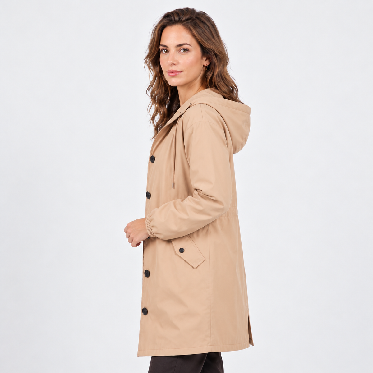 Women's Long Waterproof Hooded Raincoat - Plus Sizes to 5XL