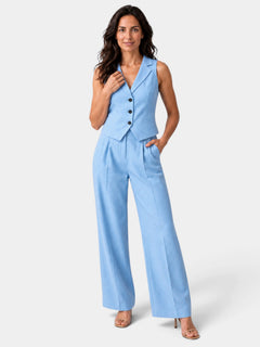 Conjunto Mujer Chaleco y Pantalón Ancho