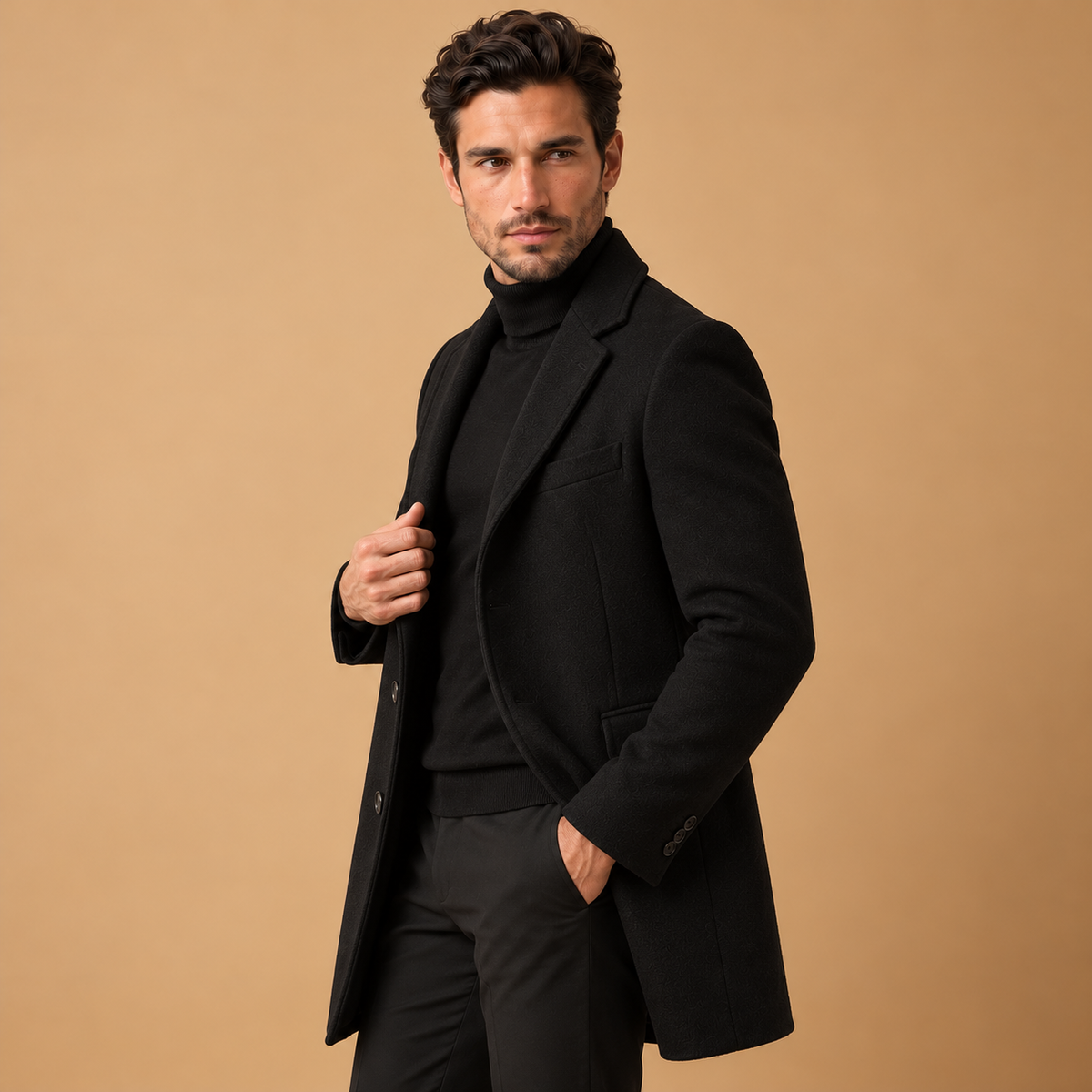 Abrigo Hombre Formal de Invierno con Solapas