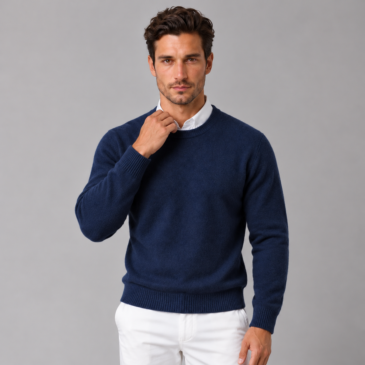Jersey de Cachemira para Hombre de Corte Clásico
