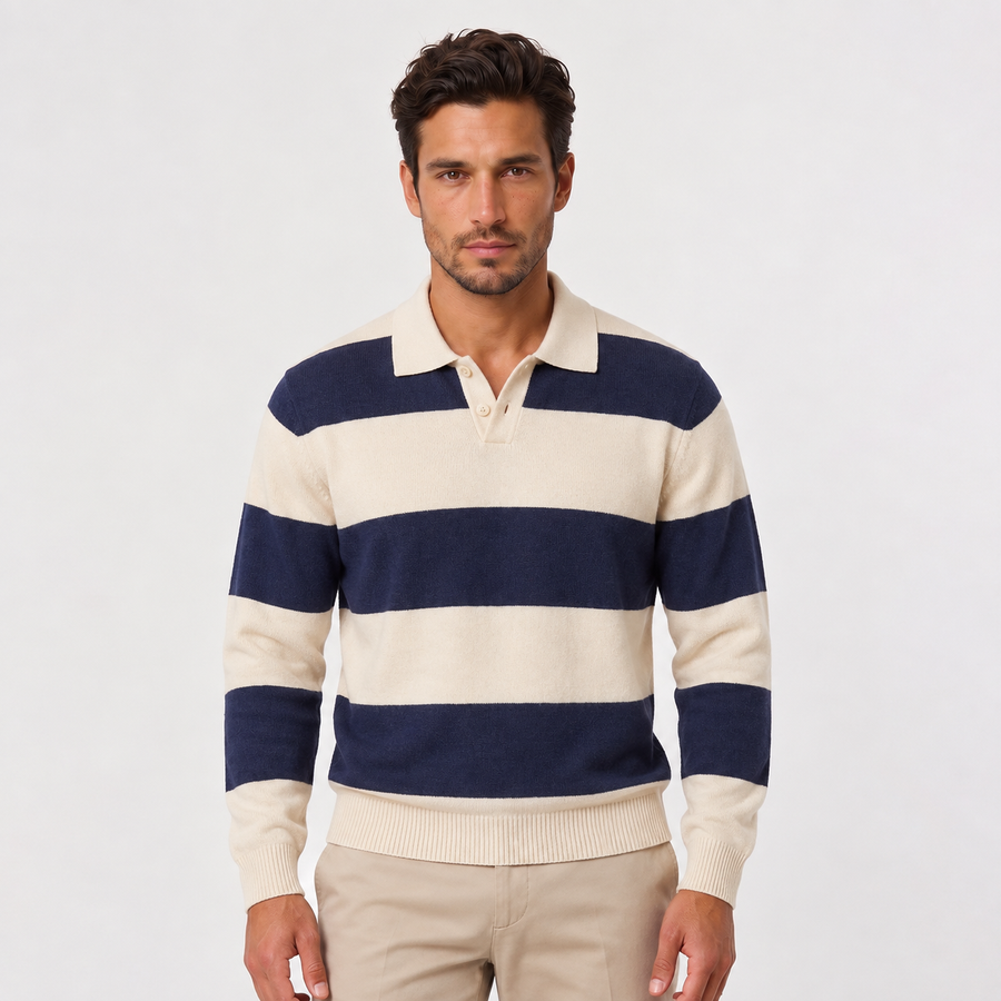 Jersey Polo Hombre Punto Rayas Clásico