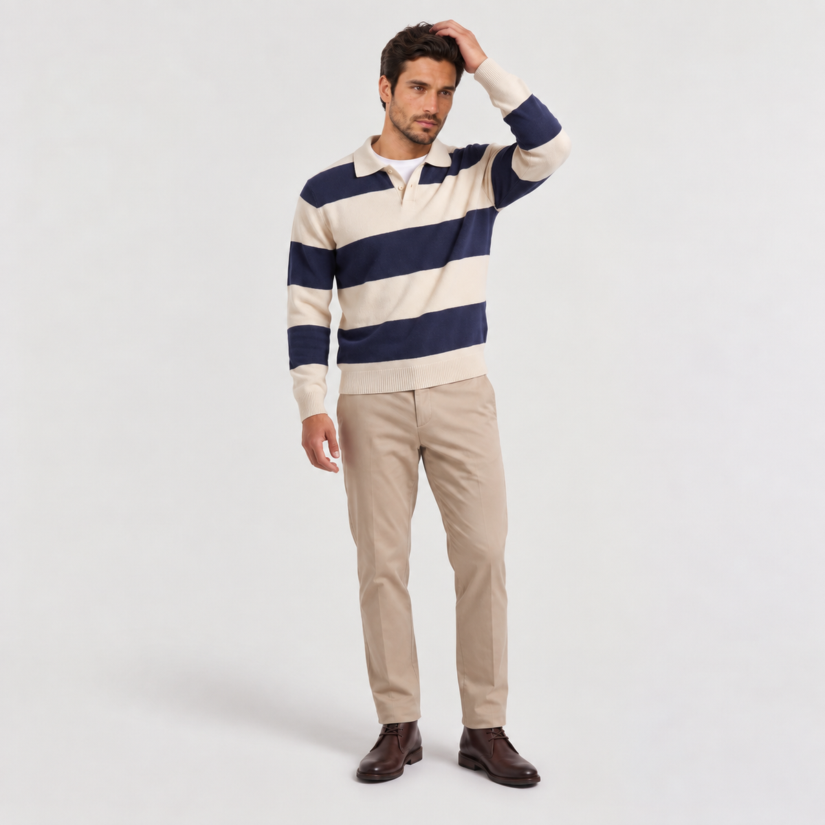 Jersey Polo Hombre Punto Rayas Clásico