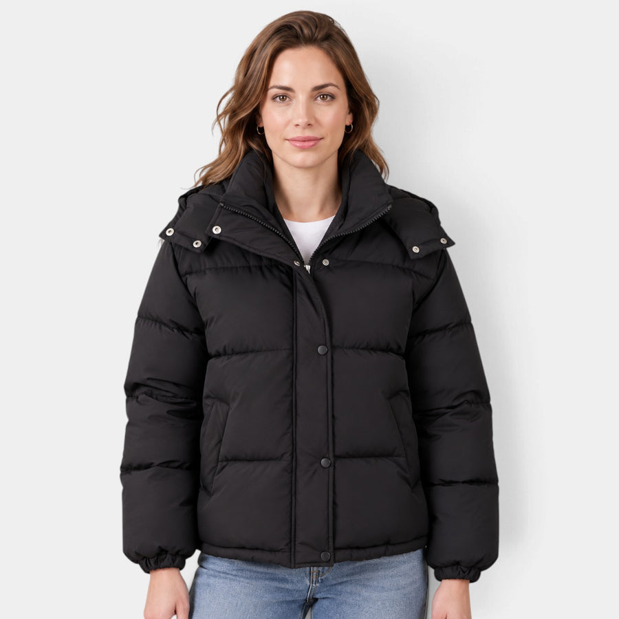 Abrigo Acolchado Oversize de Mujer con Capucha