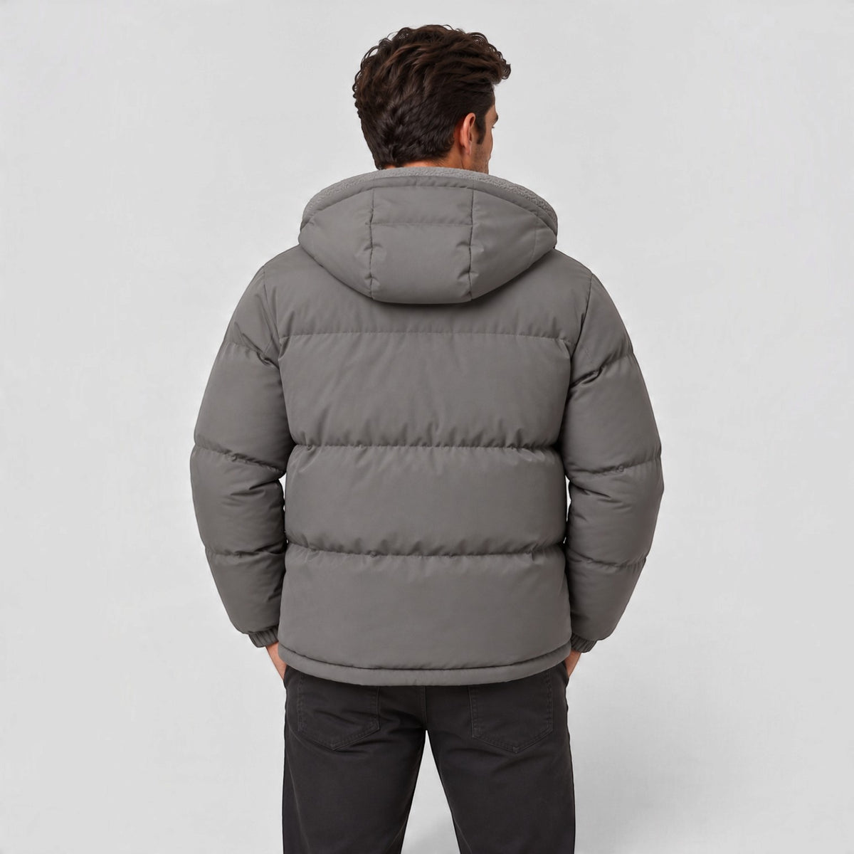 Men's Rugged Warm Puffer Jacket - Quilted Winter Coat