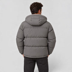 Men's Rugged Warm Puffer Jacket - Quilted Winter Coat