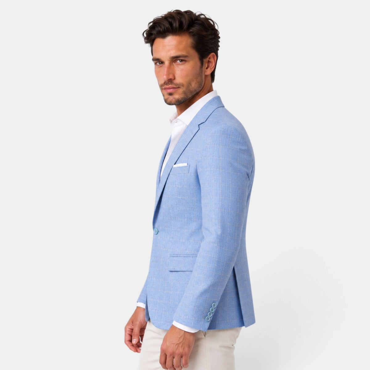 Men's Windowpane Check Slim Fit Blazer