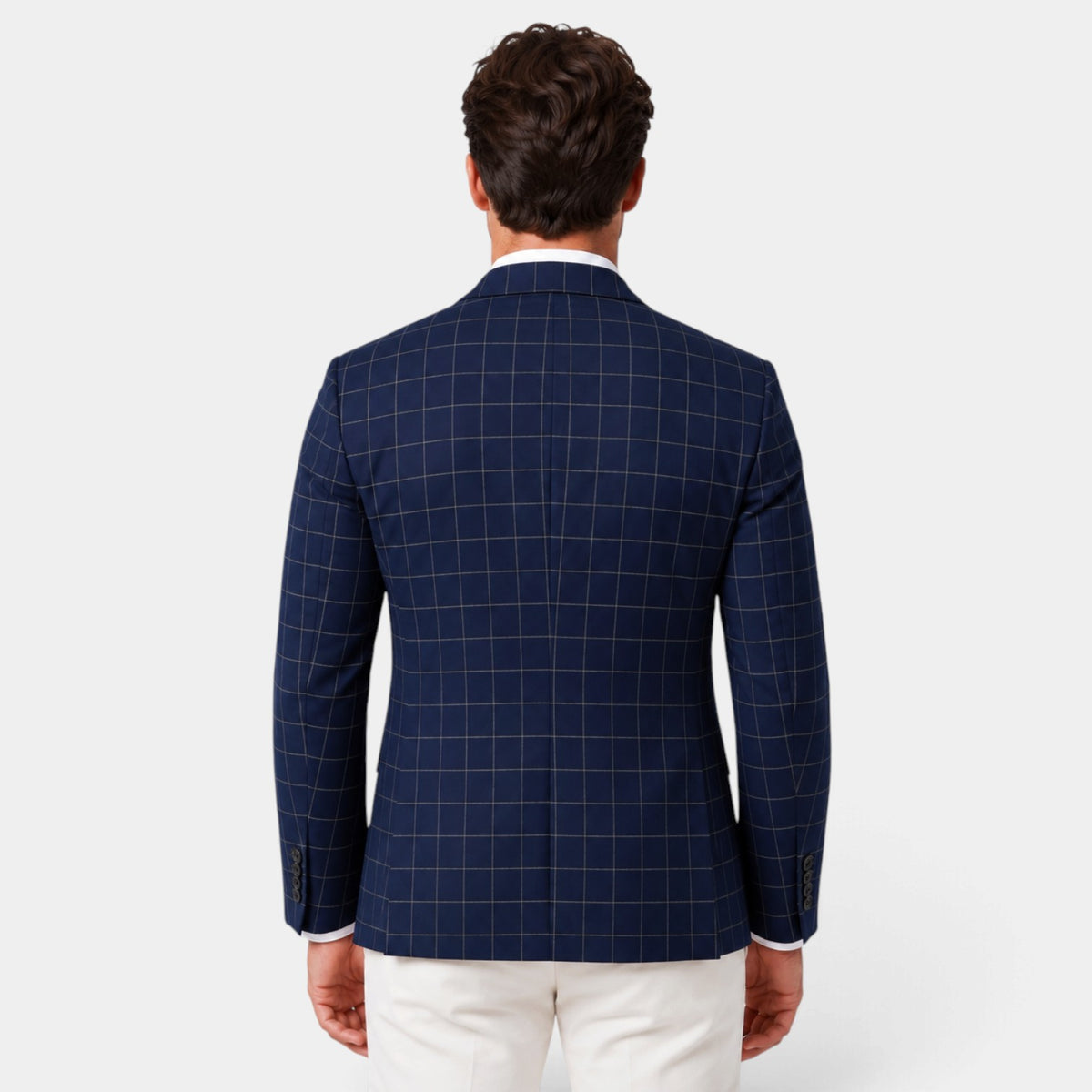 Men's Windowpane Check Slim Fit Blazer