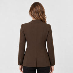 Blazer Entallado Marrón para Mujer, Casual o de Oficina