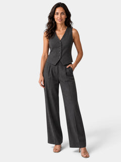 Conjunto Mujer Chaleco y Pantalón Ancho