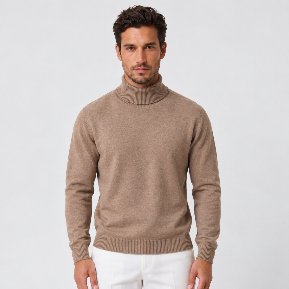 Men's Slim Fit Turtleneck Sweater - Fitted Knit Pullover