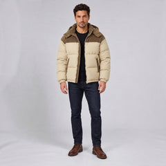 Men's Nordic Style Hooded Puffer Jacket with Pockets