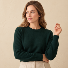Jersey de Cuello Redondo de Cashmere Puro para Mujer