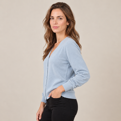 Women's Pure Wool V-Neck Cardigan Sweater
