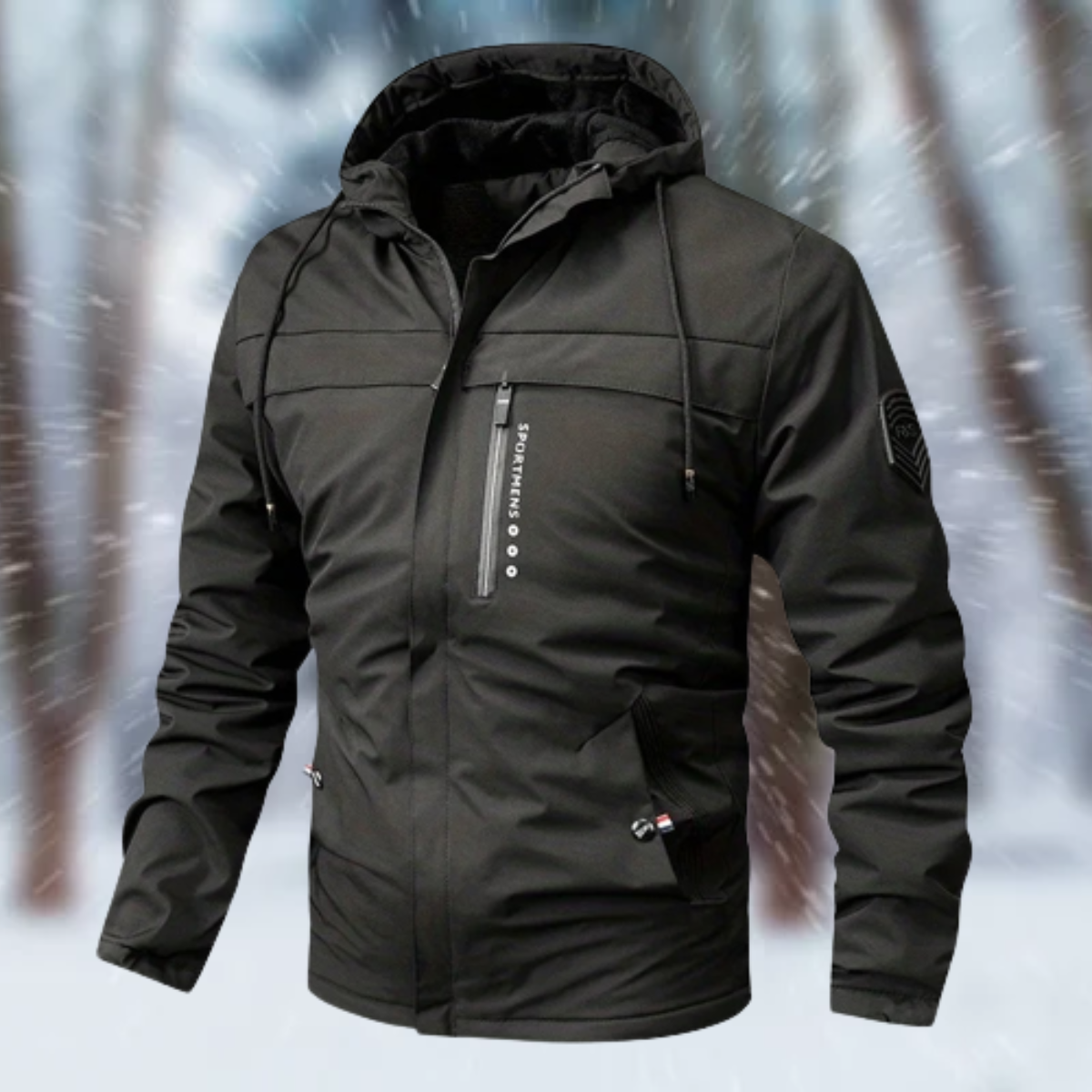Chaqueta Impermeable Hombre con Capucha - Abrigo Cálido de Invierno