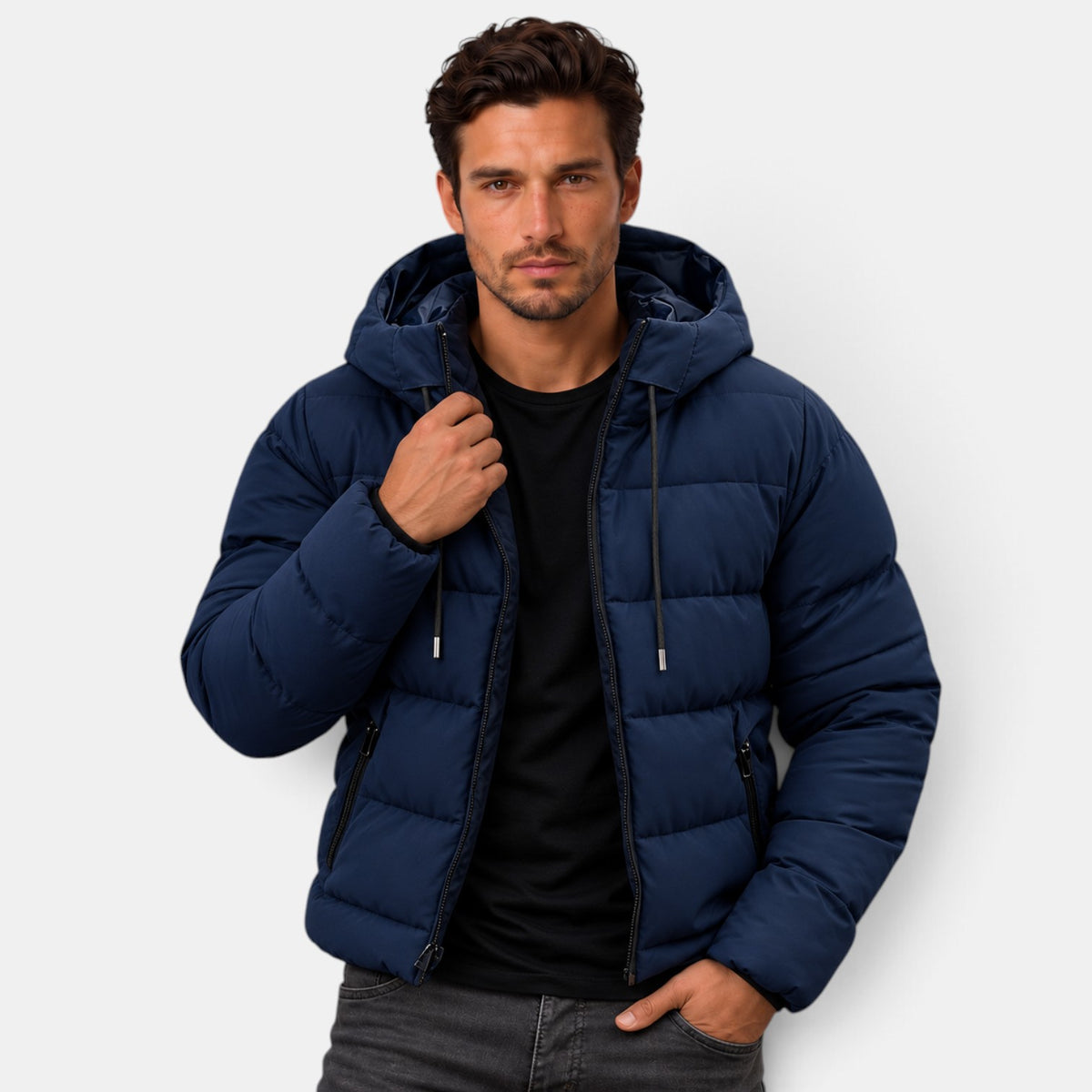 Chaqueta Acolchada Confort para Hombre con Capucha