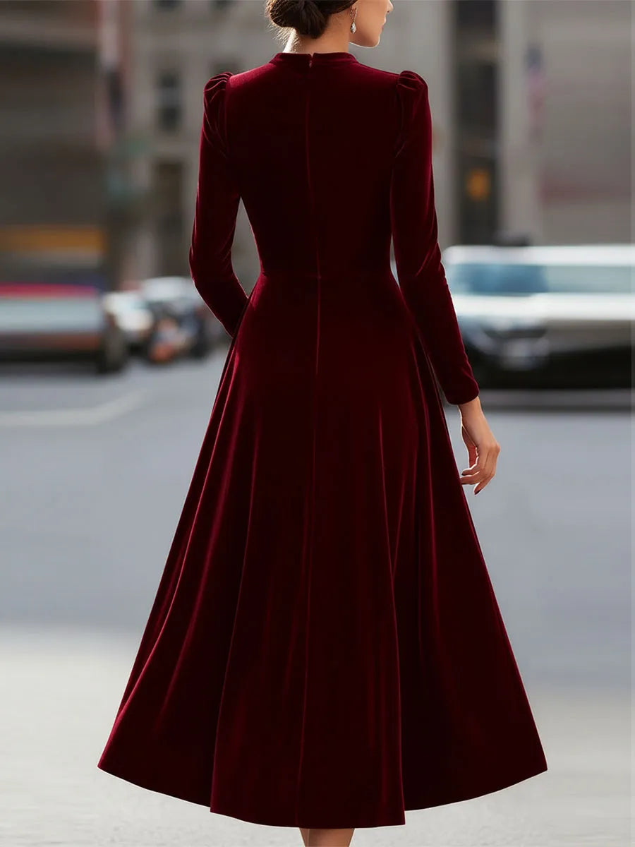 Long Sleeve Midi Wedding Guest Dress