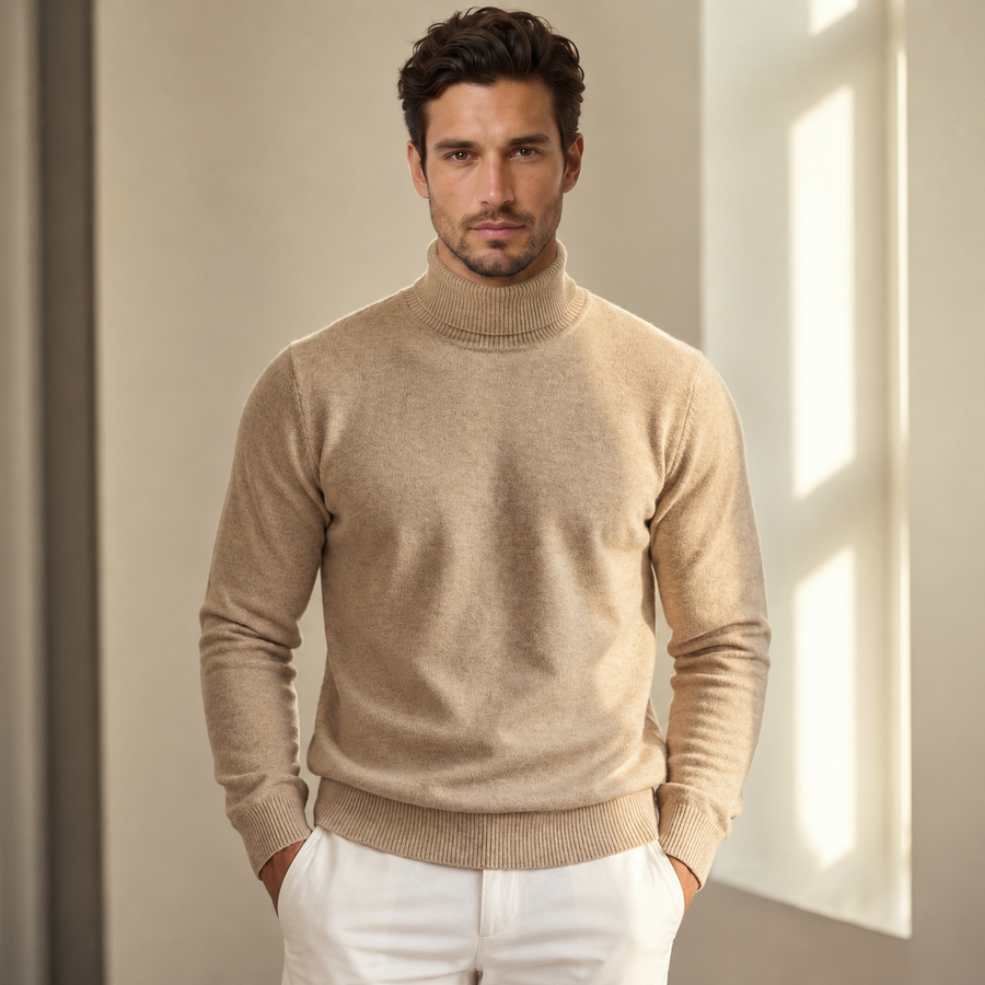 Jersey de Cuello Alto de Merino para Hombre Transpirable