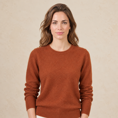 Jersey de Cuello Redondo de Cashmere Puro para Mujer