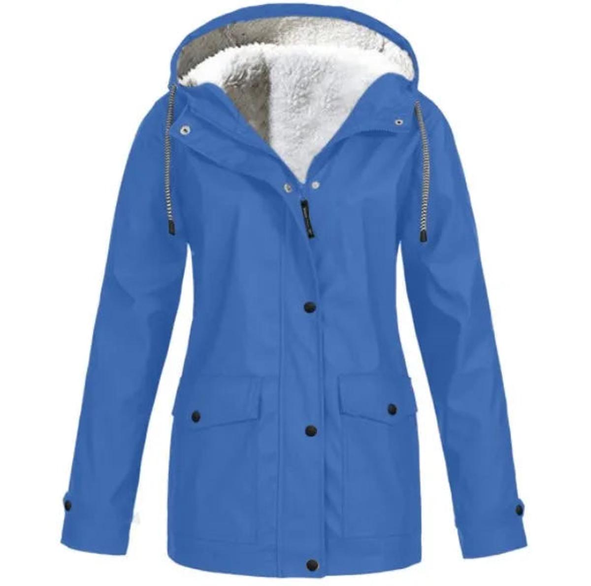 Chaqueta Outdoor Mujer Impermeable con Forro Polar y Capucha