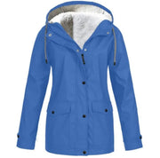 Chaqueta Outdoor Mujer Impermeable con Forro Polar y Capucha
