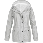 Chaqueta Outdoor Mujer Impermeable con Forro Polar y Capucha