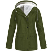 Chaqueta Outdoor Mujer Impermeable con Forro Polar y Capucha