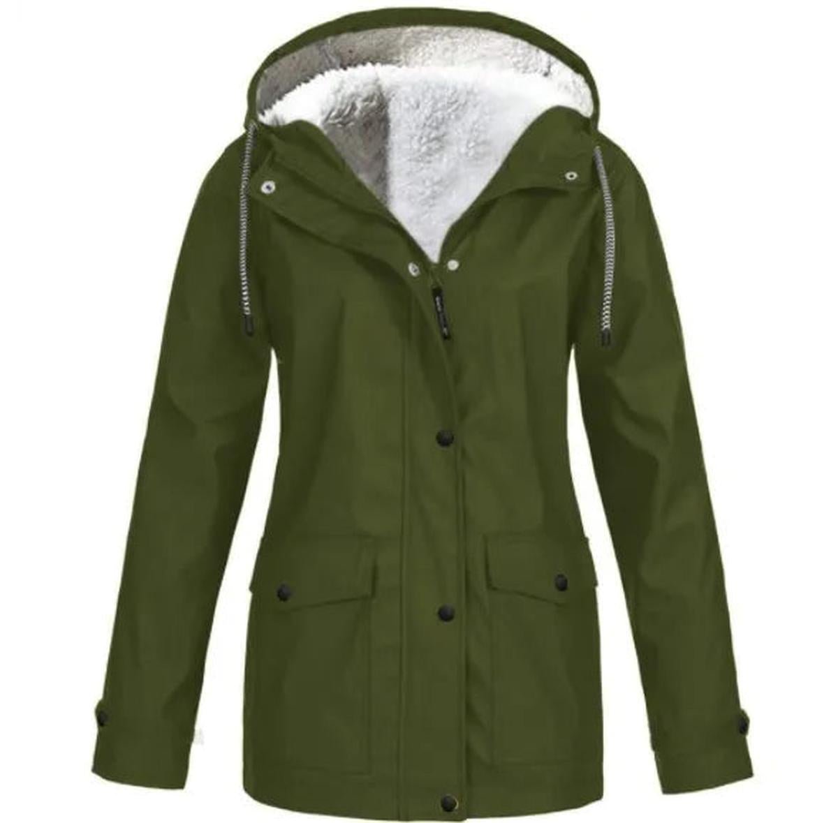 Chaqueta Outdoor Mujer Impermeable con Forro Polar y Capucha