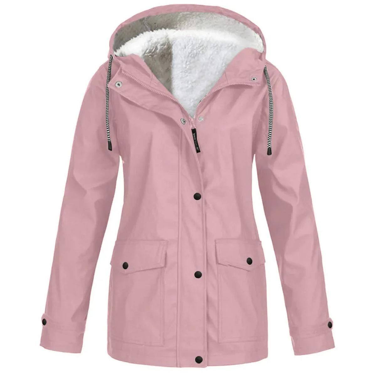 Chaqueta Outdoor Mujer Impermeable con Forro Polar y Capucha