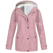 Chaqueta Outdoor Mujer Impermeable con Forro Polar y Capucha