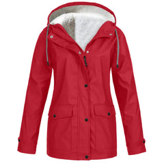 Chaqueta Outdoor Mujer Impermeable con Forro Polar y Capucha
