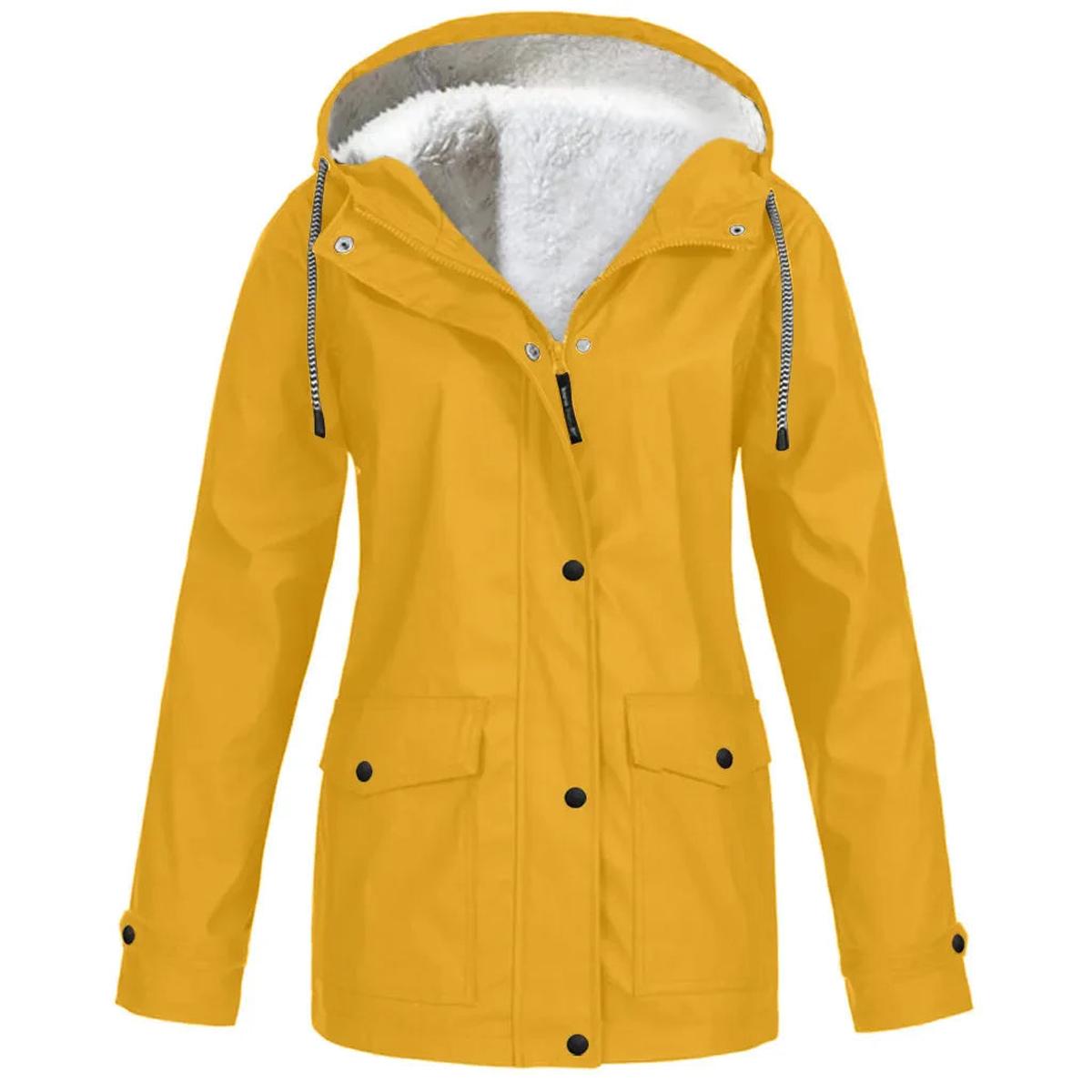 Chaqueta Outdoor Mujer Impermeable con Forro Polar y Capucha