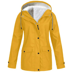Chaqueta Outdoor Mujer Impermeable con Forro Polar y Capucha