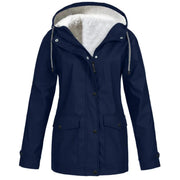 Chaqueta Outdoor Mujer Impermeable con Forro Polar y Capucha