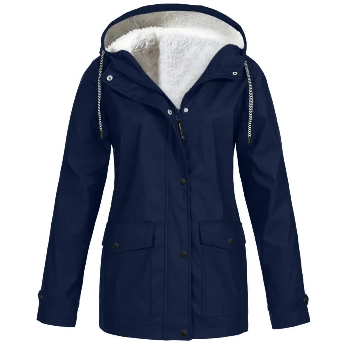 Chaqueta Outdoor Mujer Impermeable con Forro Polar y Capucha