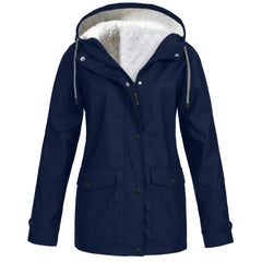 Chaqueta Outdoor Mujer Impermeable con Forro Polar y Capucha