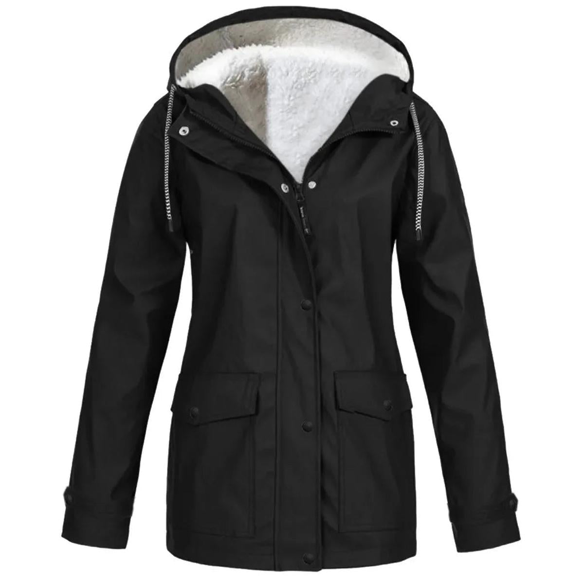 Chaqueta Outdoor Mujer Impermeable con Forro Polar y Capucha