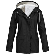 Chaqueta Outdoor Mujer Impermeable con Forro Polar y Capucha