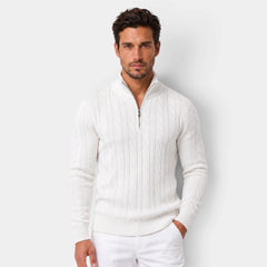 Men's Half-Zip Cable Knit Sweater