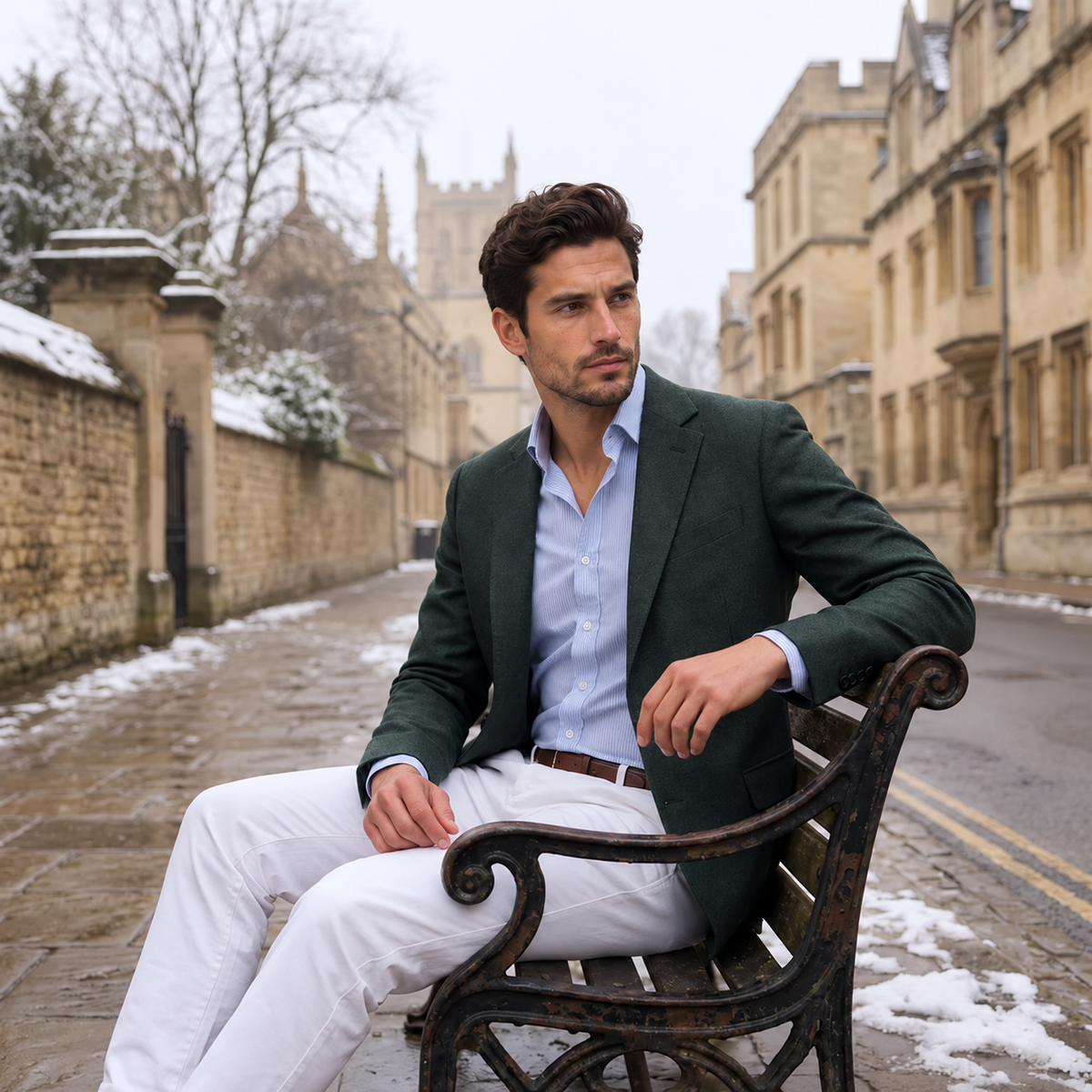 Blazer Hombre de Punto Entallado Smart Casual