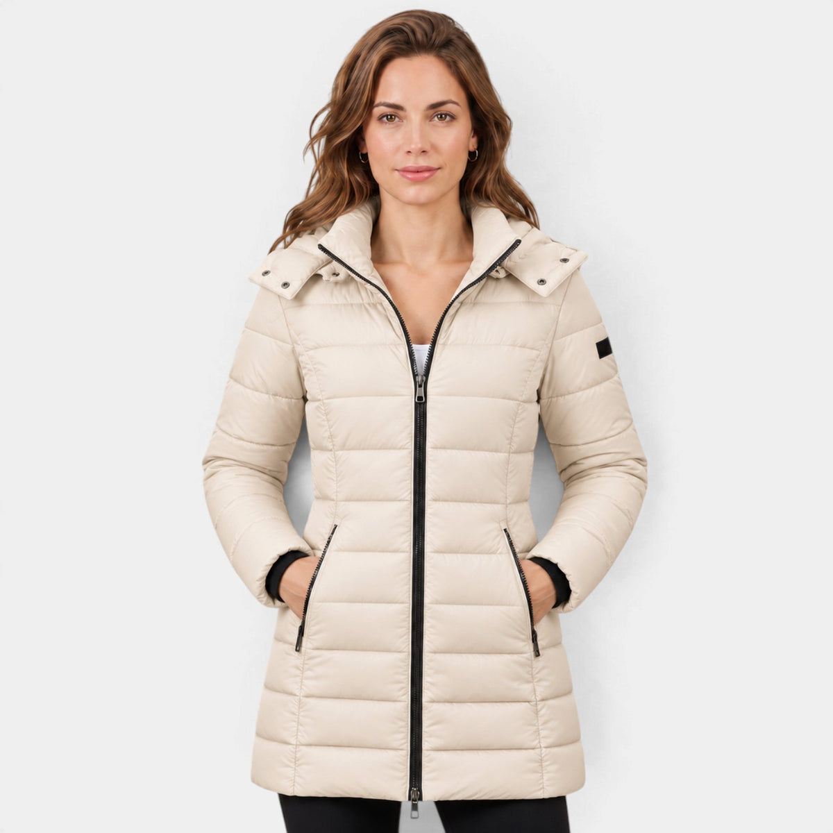 Women's Hooded Midi Puffer Coat