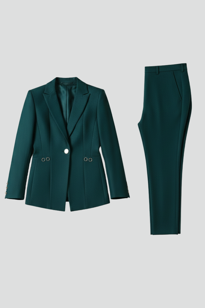 Conjunto Blazer y Pantalón Recto Mujer – Un Botón