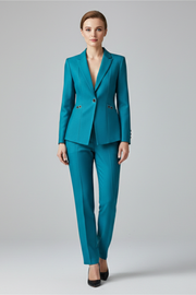 Conjunto Blazer y Pantalón Recto Mujer – Un Botón