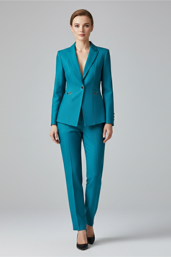 Conjunto Blazer y Pantalón Recto Mujer – Un Botón