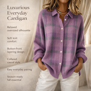 Cárdigan Mujer Oversize de Punto Grueso con Botones