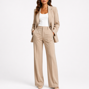 Women's Blazer and Straight-Leg Pants Set
